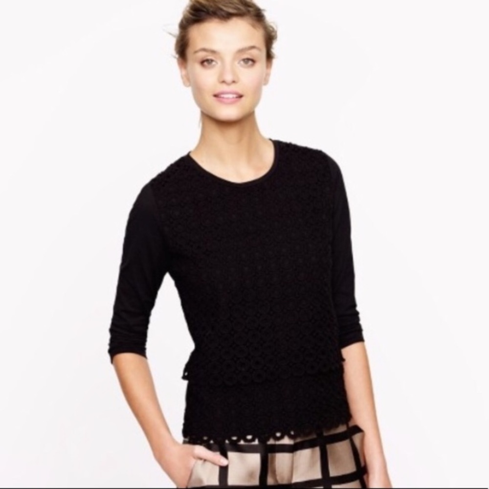 JCrew Circle Lace Top